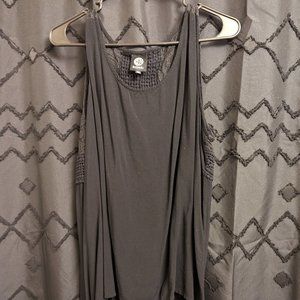 Black Lace Back Tank Top